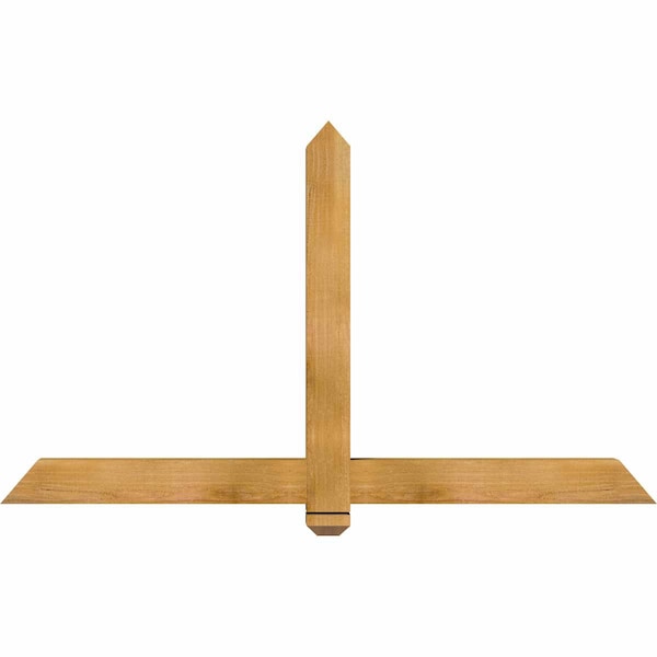 Ekena Millwork Eugene Rough Sawn Timber Gable Bracket, Western Red Cedar, 60"W x 35"H x 4"D x 4"F, 14/12 Pitch GBW060X35X0404EUG00RWR - main
